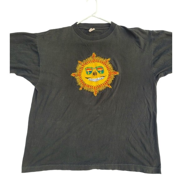 Vintage Jerry Jasper Grateful‎ Dead Embroidered Sun T Shirt Double Apple Tag - Picture 1 of 9